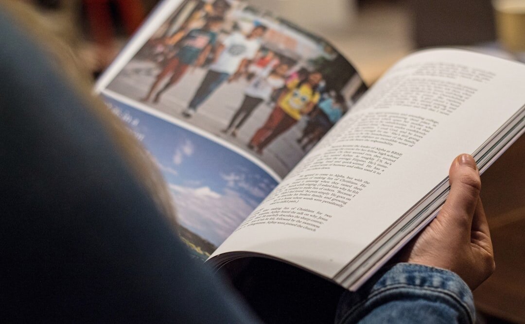 person reading mystery book