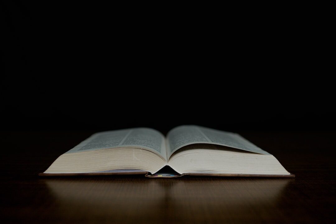 open mystery book on table